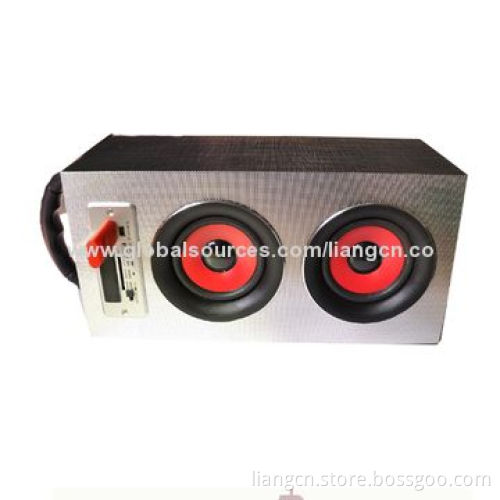Portable Wooden Bluetooth Speaker with FM Radio, USB and SD Inputs